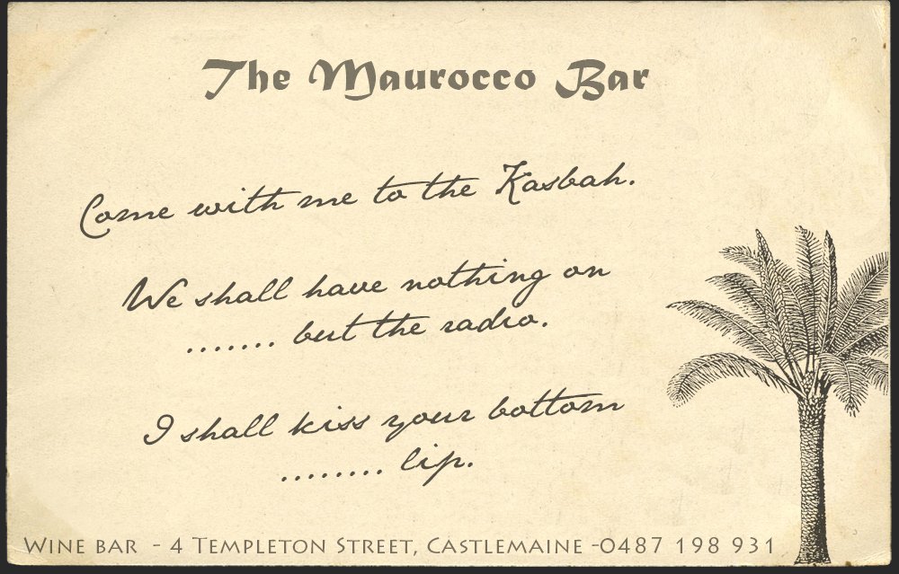 The Maurocco Bar, wine bar in The Midland Hotel, Castlemaine.
